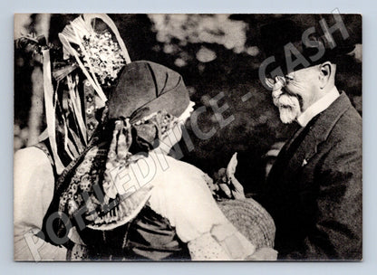 Stará fotografie folklorní motiv TGM a ženy v krojích (M32978)