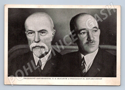 Pohlednice Prezidenti T. G. Masaryk a Edvard Beneš (M32980)