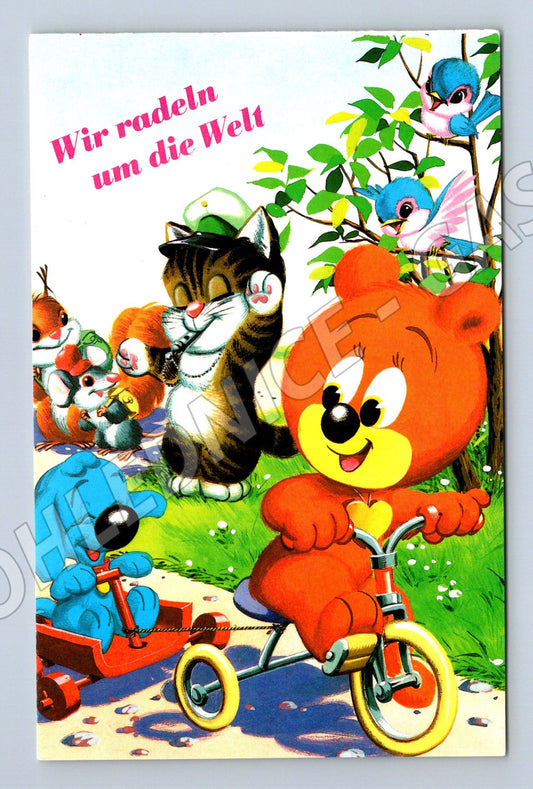 Pohlednice Německo Bussi-Bär Bello na kole 1993 (M32982)