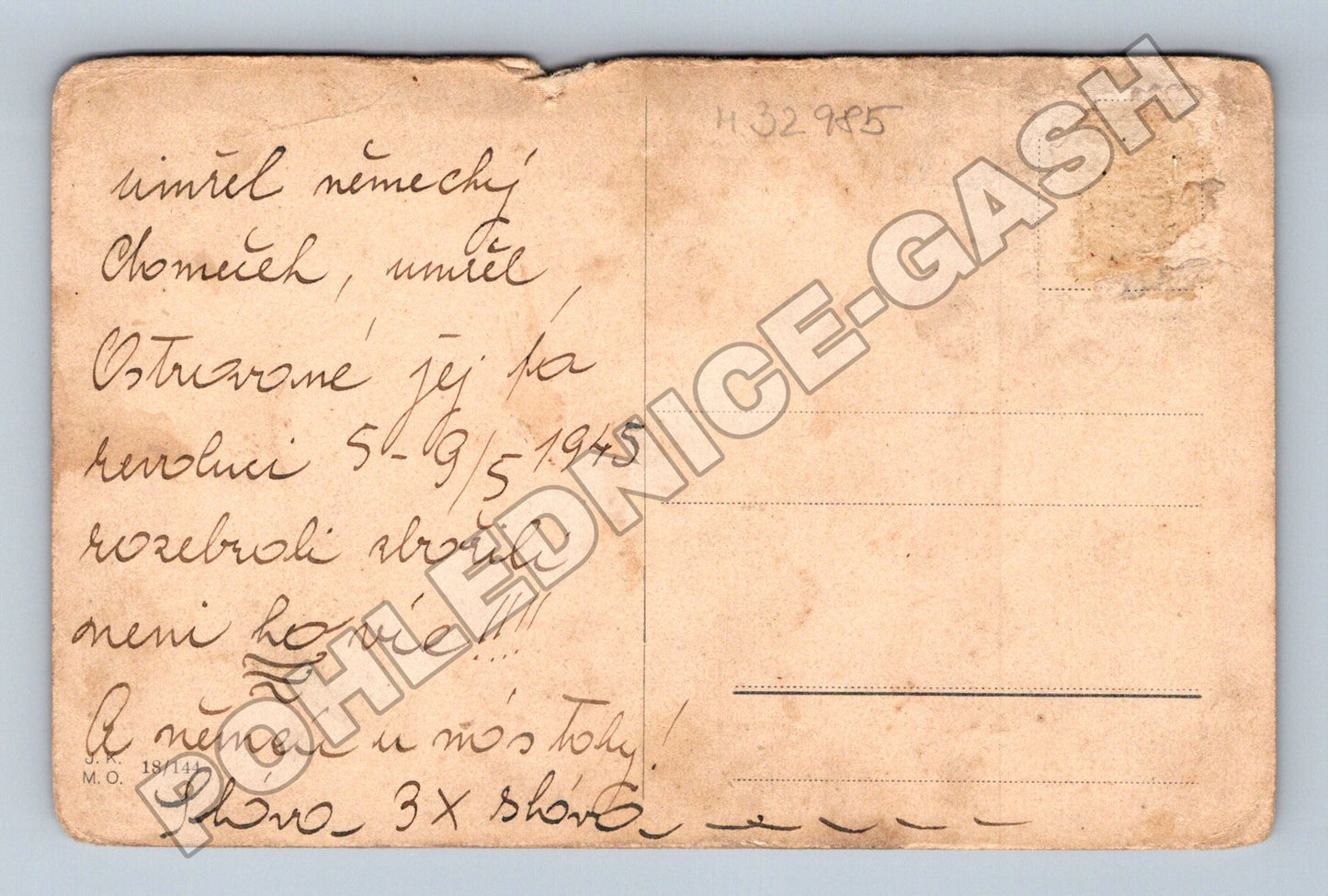 Pohlednice Ostrava Nádražní třída Německý dům 1945 (M32985)