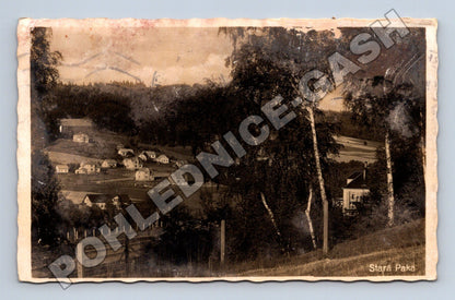 Pohlednice Stará Paka pohled na obec 1941 (M32988)