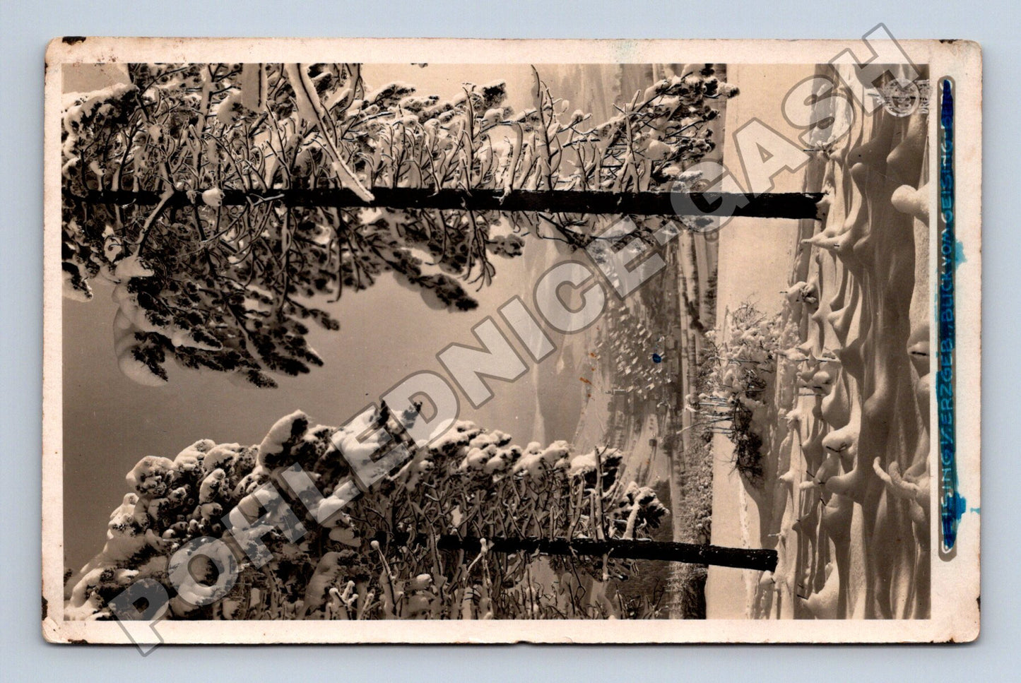 Pohlednice zimní krajina sníh 1947 (M32990)