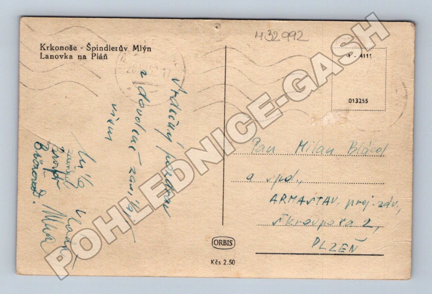 Pohlednice Špindlerův Mlýn Lanovka na Pláň 1941 (M32992)