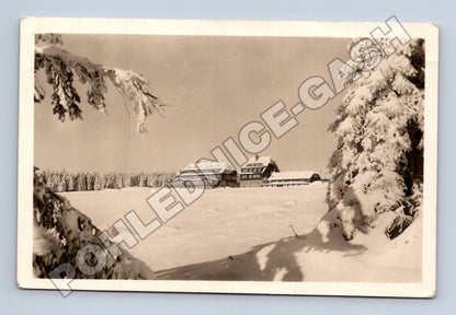Pohlednice Krkonoše Lužická bouda zima (M32997)
