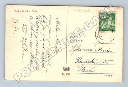 Pohlednice Plzeň Lázně a ONP 1962 (M33003)