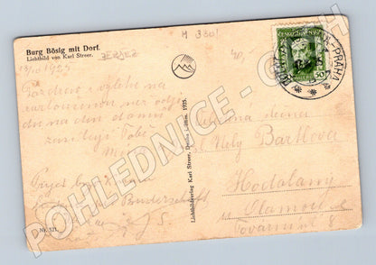 Pohlednice hrad Bezděz s vesnicí 1925 (M3301)