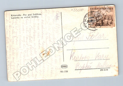 Pohlednice Pec pod Sněžkou lanovka Sněžka 1952 (M33018)