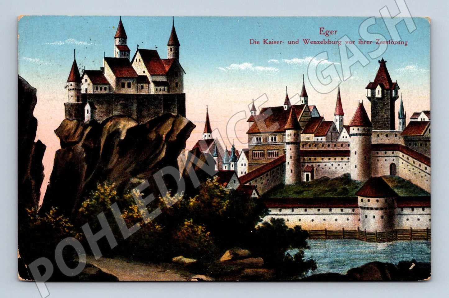 Pohlednice Cheb císařský a Václavský hrad (M3303)