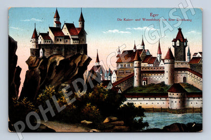 Pohlednice Cheb císařský a Václavský hrad (M3303)