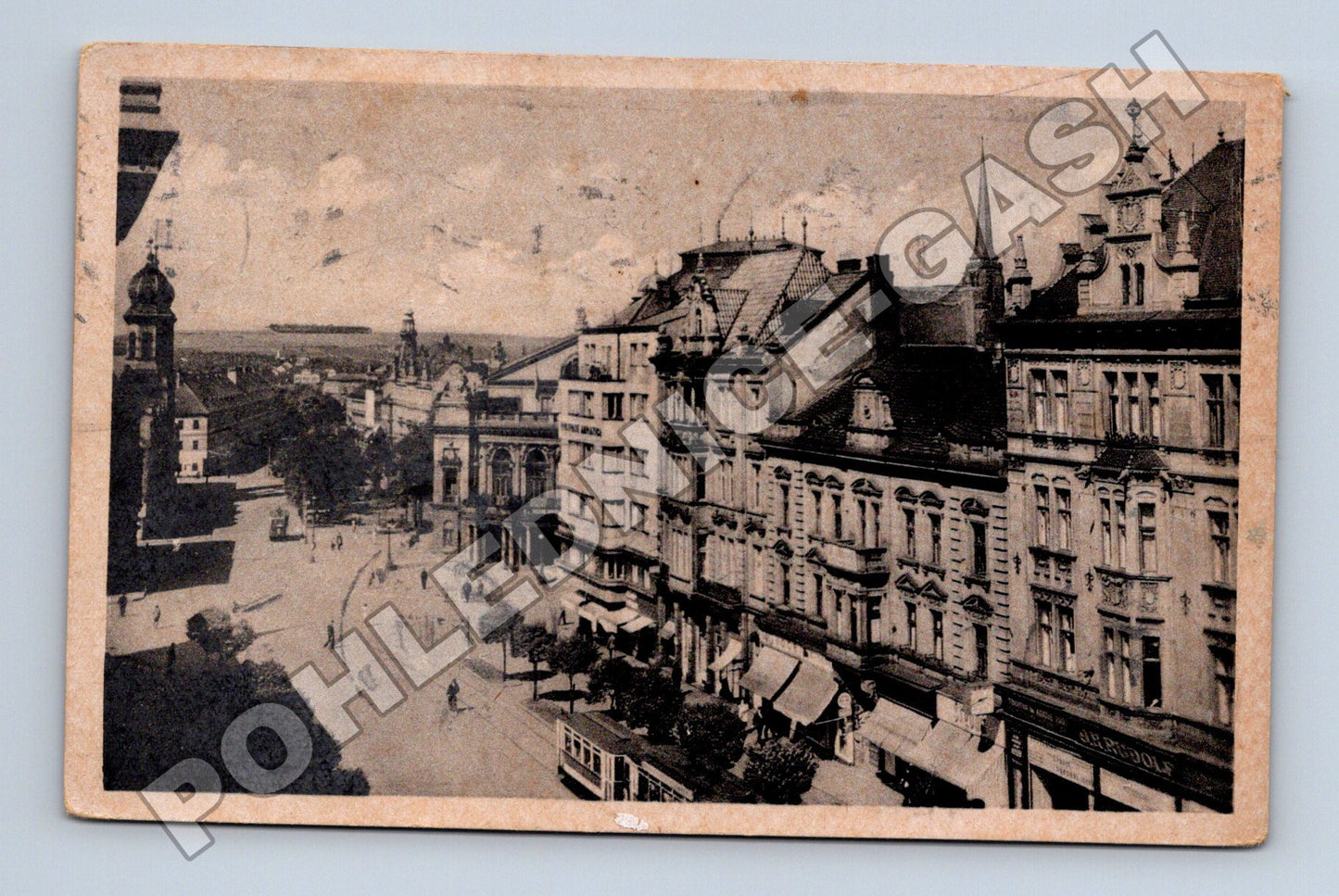 Pohlednice Plzeň ulice s tramvají 1947 (M33033)