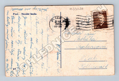 Pohlednice Plzeň Národní banka 1949 (M33034)