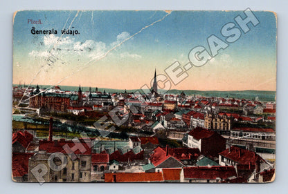 Pohlednice Plzeň panorama města 1923 (M33053)