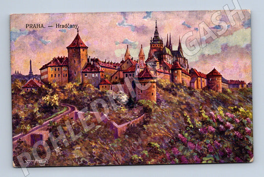 Pohlednice Praha Hradčany malovaná (M3306)
