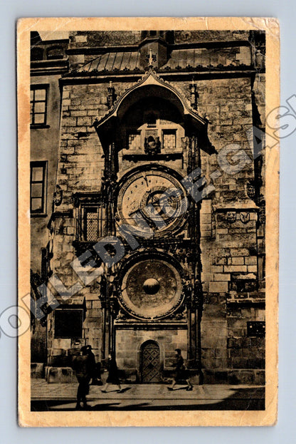 Pohlednice Praha Staroměstský orloj Novoroční 1955 (M33061)
