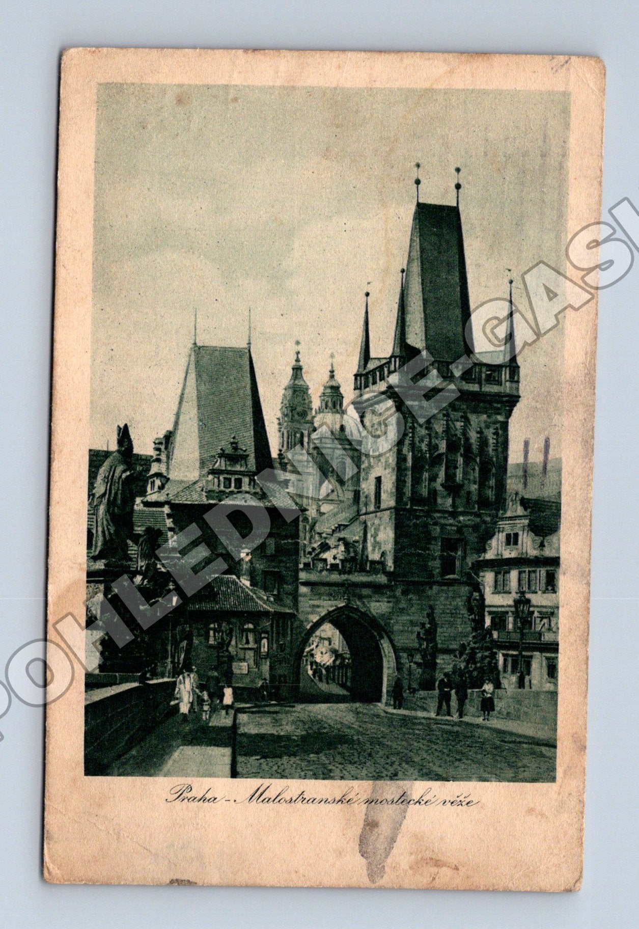 Pohlednice Praha Malostranské mostecké věže 1947 (M33062)