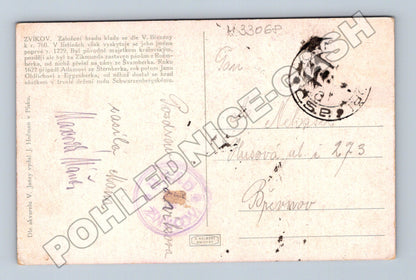 Pohlednice Zvíkov hrad akvarel (M33068)