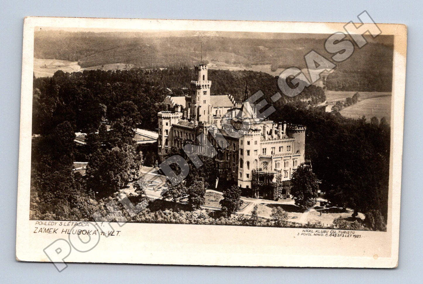 Pohlednice Hluboká n. Vlt. zámek 1923 (M33070)