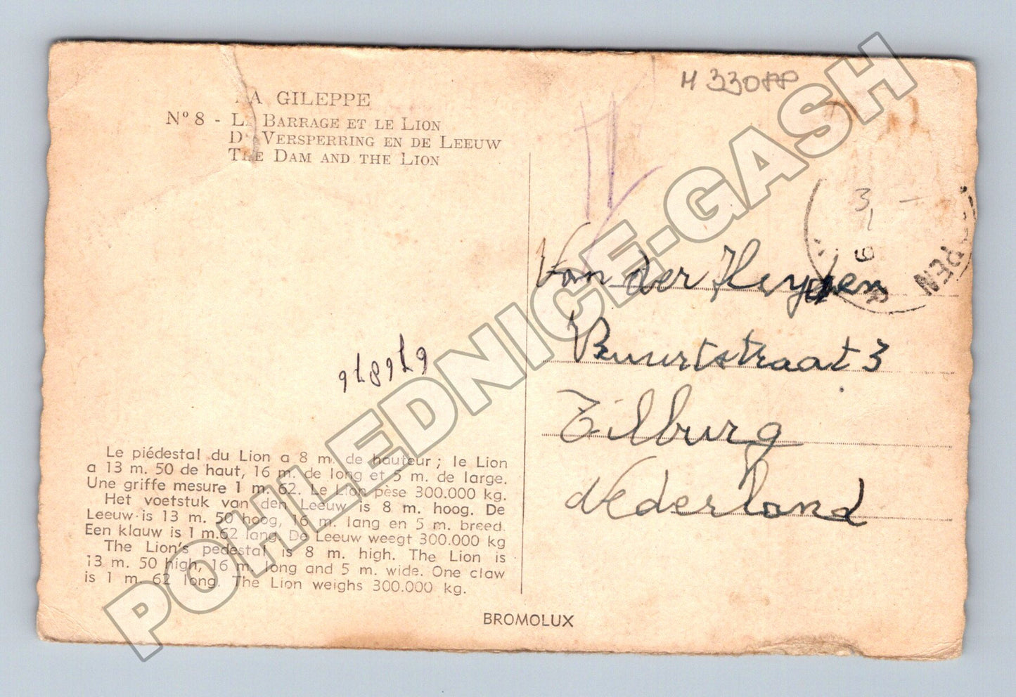 Pohlednice Belgie Gileppe Dam a lev (M33088)