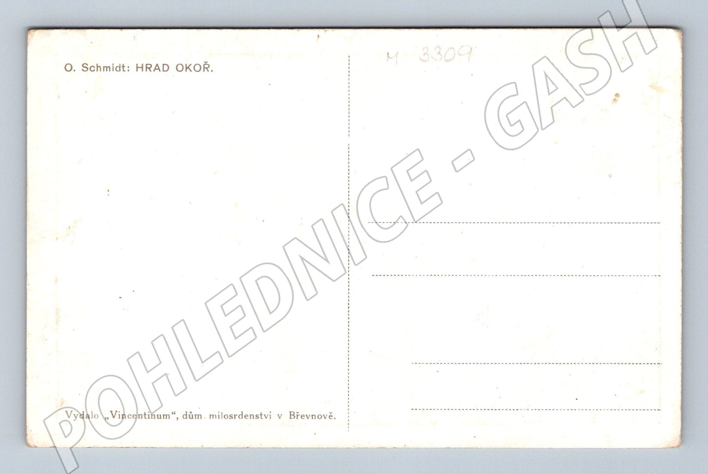Pohlednice hrad Okoř malovaná O Schmidt (M3309)