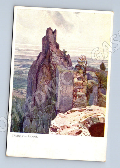 Pohlednice Trosky Panna akvarel Šetelík (M3310)