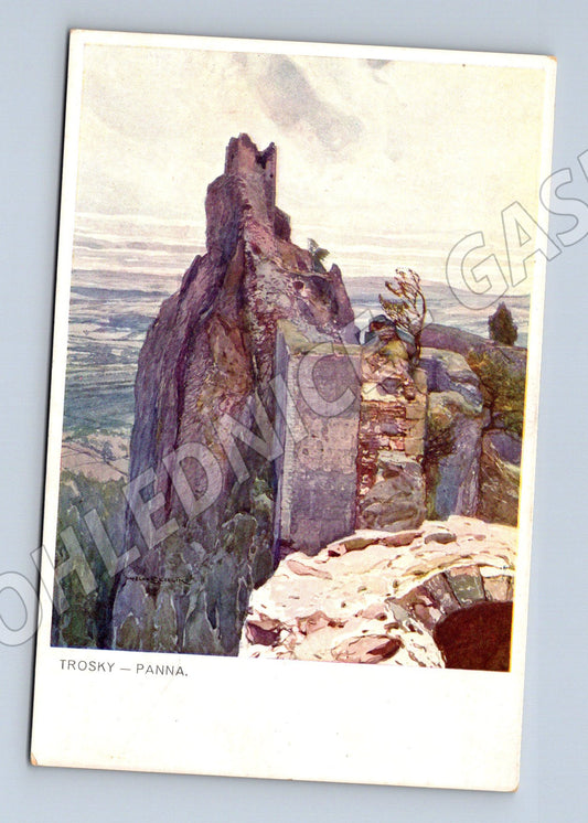 Pohlednice Trosky Panna akvarel Šetelík (M3310)