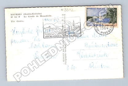 Pohlednice Francie Lourdes jeskyně 1964 (M33112)