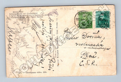 Maďarsko Budapest Matyášův chrám Rybářská bašta 1933 (M33125)