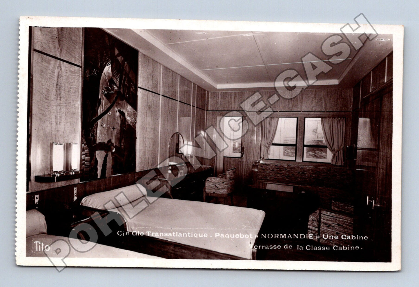 Pohlednice Francie Paquebot Normandie kabina (M33140)
