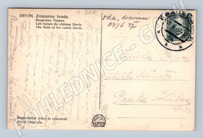 Pohlednice Devín zřícenina hradu 1937 (M3318)