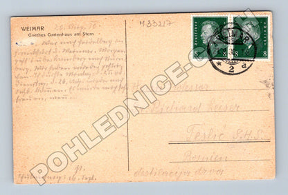 Pohlednice Německo Weimar Goethes Gartenhaus 1938 (M33217)