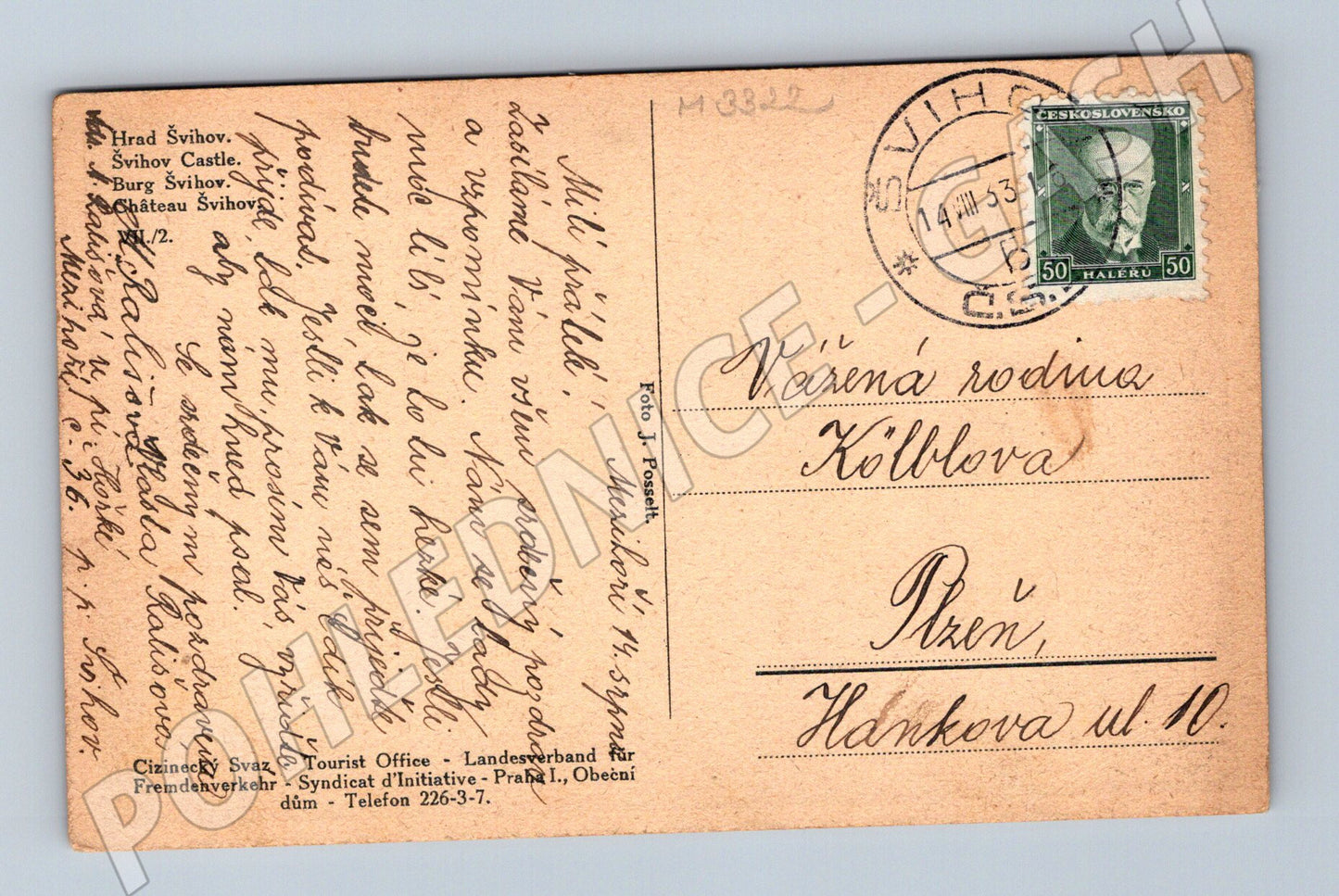 Pohlednice Hrad Švihov historický motiv 1935 (M3322)