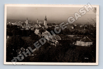 Pohlednice Rakousko Wels panorama s mostem (M33226)