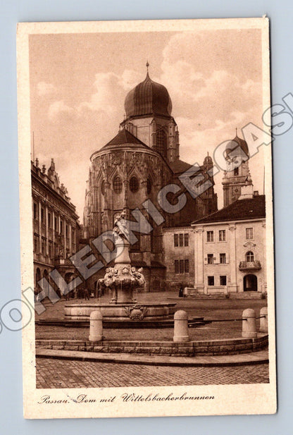 Pohlednice Německo Passau Dóm s Wittelsbacherbrunnen (M33231)