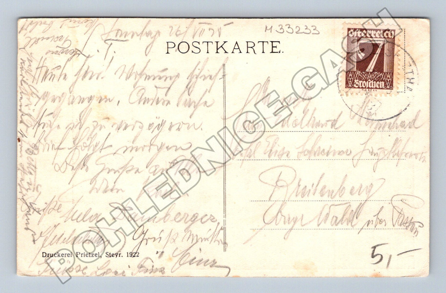 Pohlednice Rakousko Schlierbach interiér kostela 1921 (M33233)