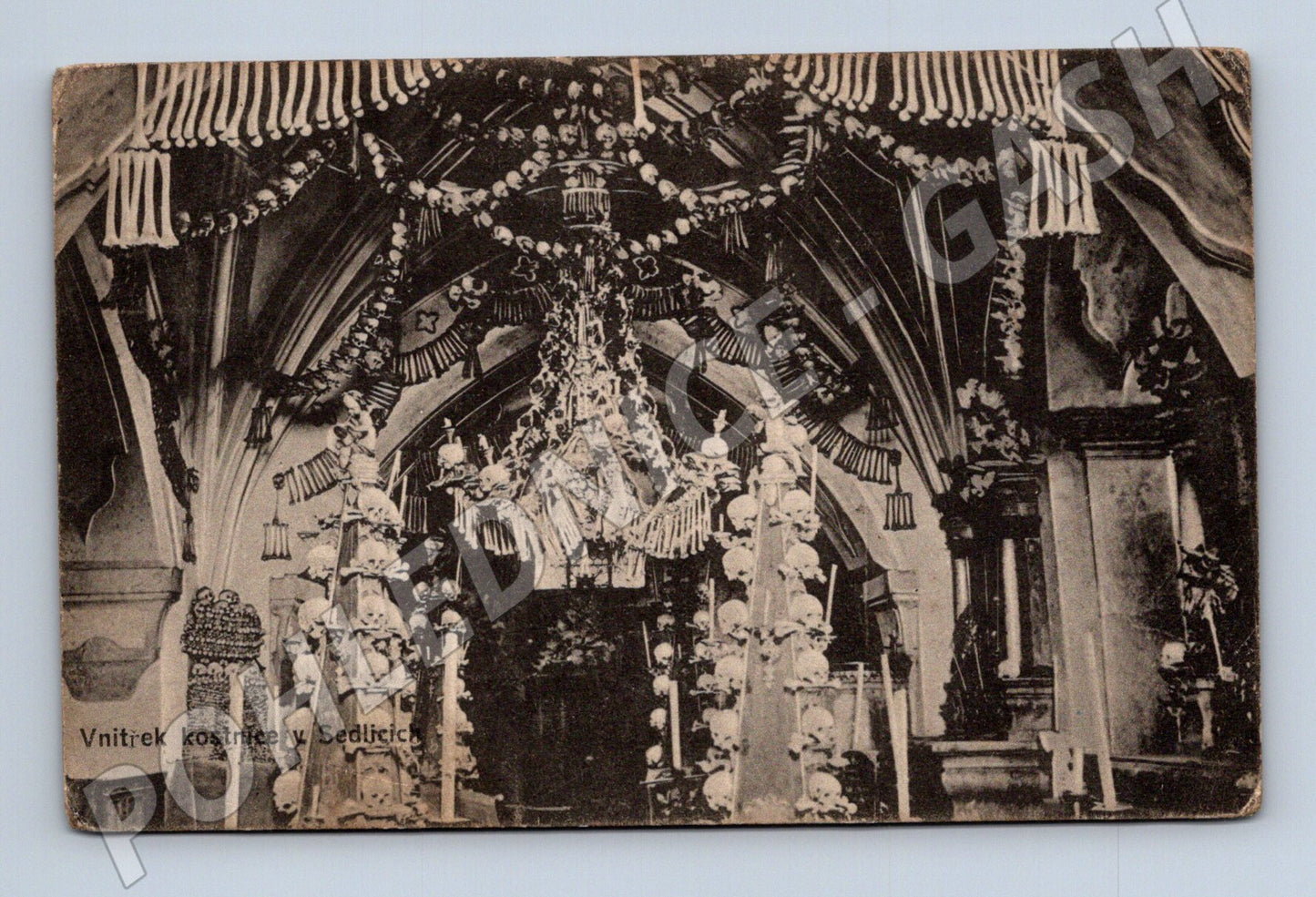 Pohlednice Sedlec Kutná Hora kostnice interiér (M3325)