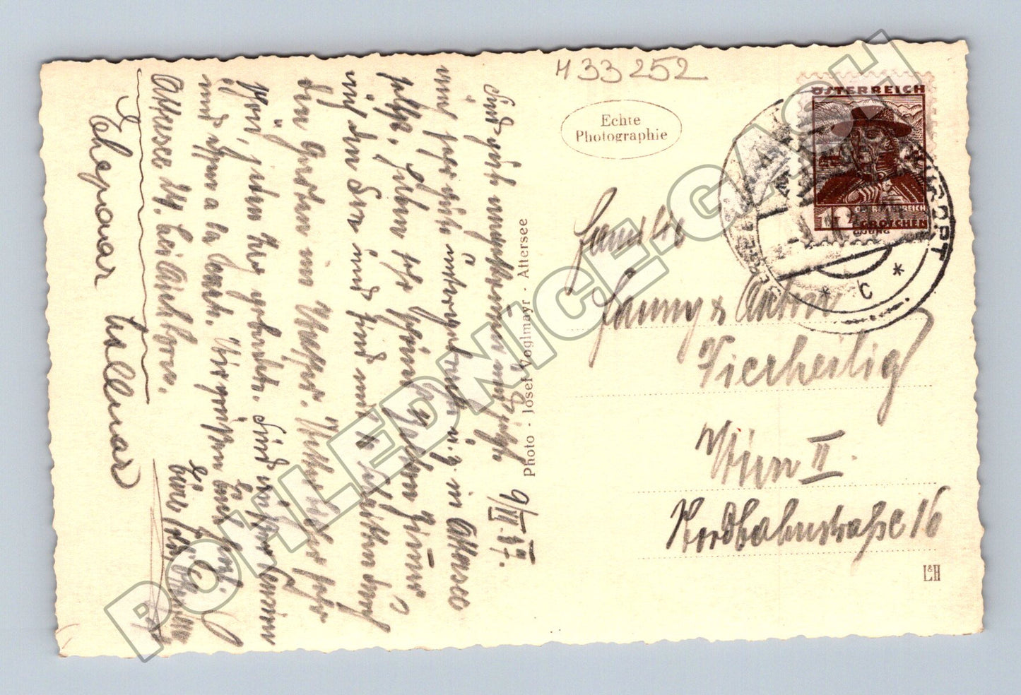Pohlednice Rakousko Attersee jezero a vesnice 1937 (M33252)