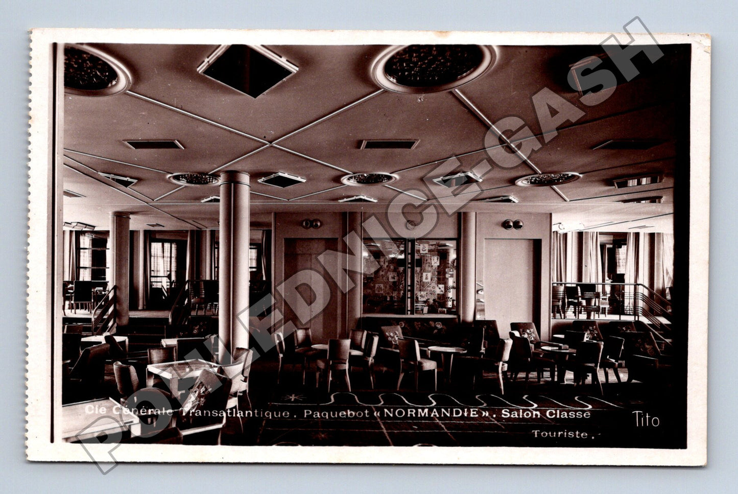 Pohlednice Francie Paquebot Normandie Salon Classe Touriste (M33284)