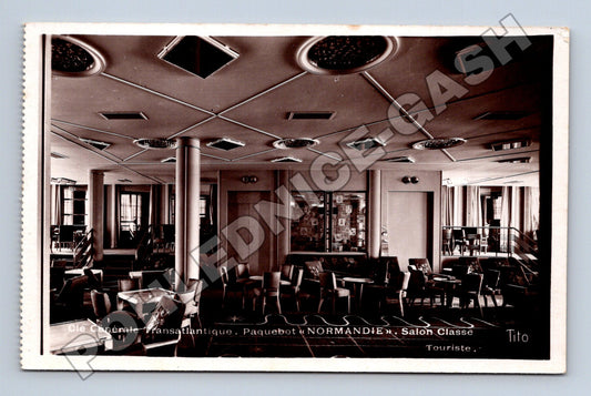 Pohlednice Francie Paquebot Normandie Salon Classe Touriste (M33284)
