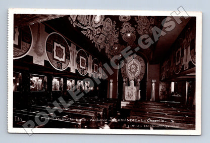 Pohlednice Francie Paquebot Normandie kaple (M33293)