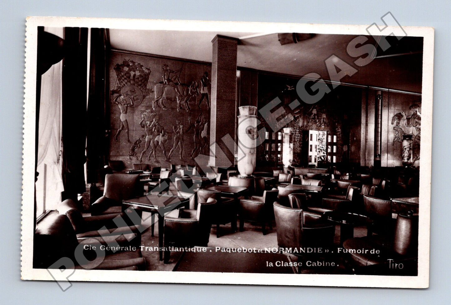 Pohlednice Francie Paquebot Normandie Fumoir (M33294)