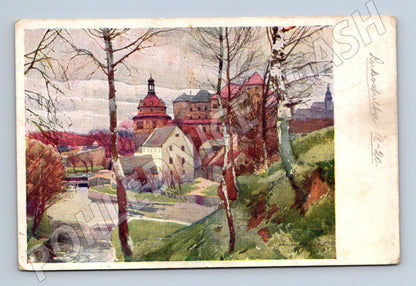 Pohlednice Jindřichův Hradec zámek kresba (M3330)