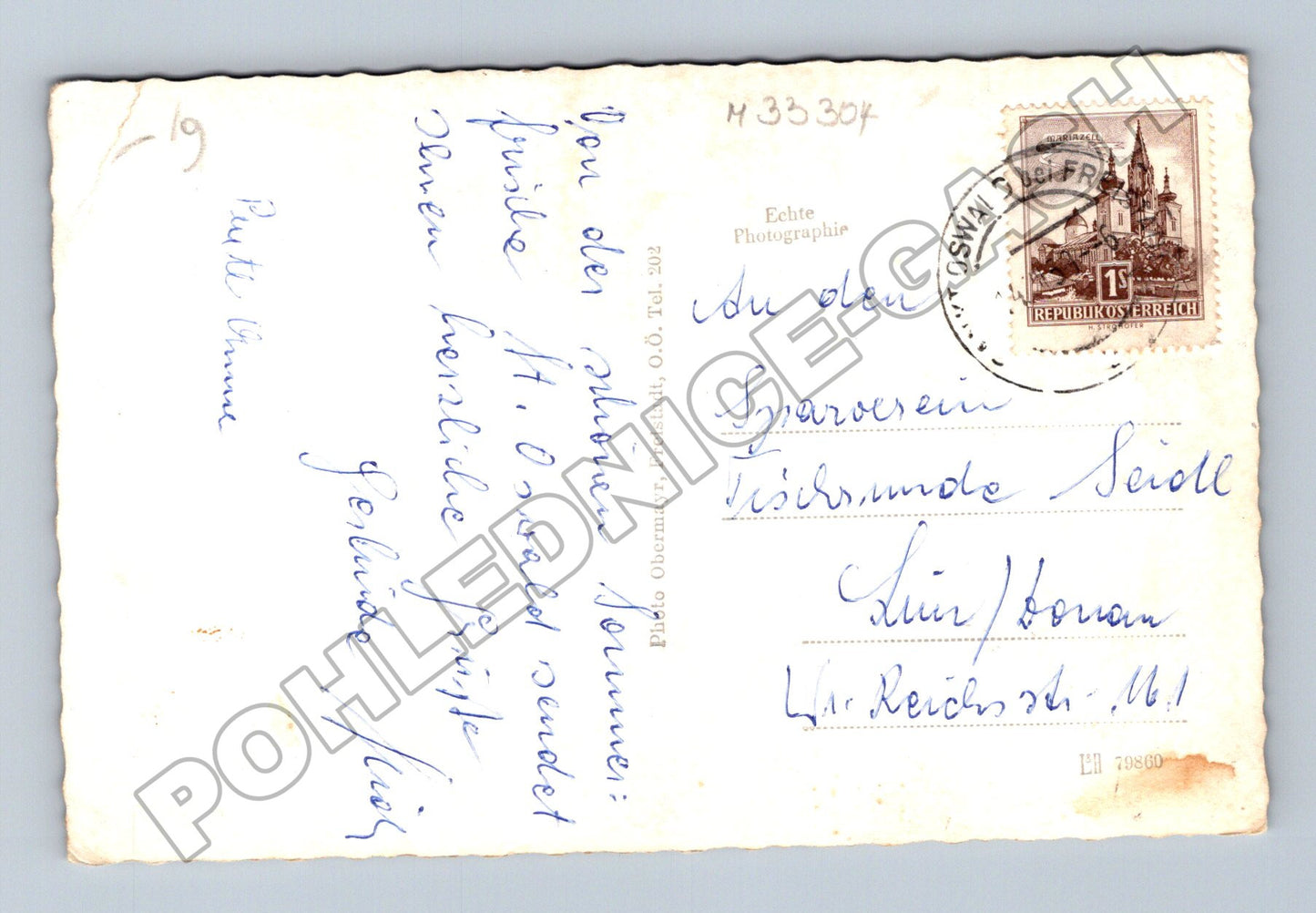 Pohlednice Rakousko Oswald vodopád Echtfoto 1948 (M33304)