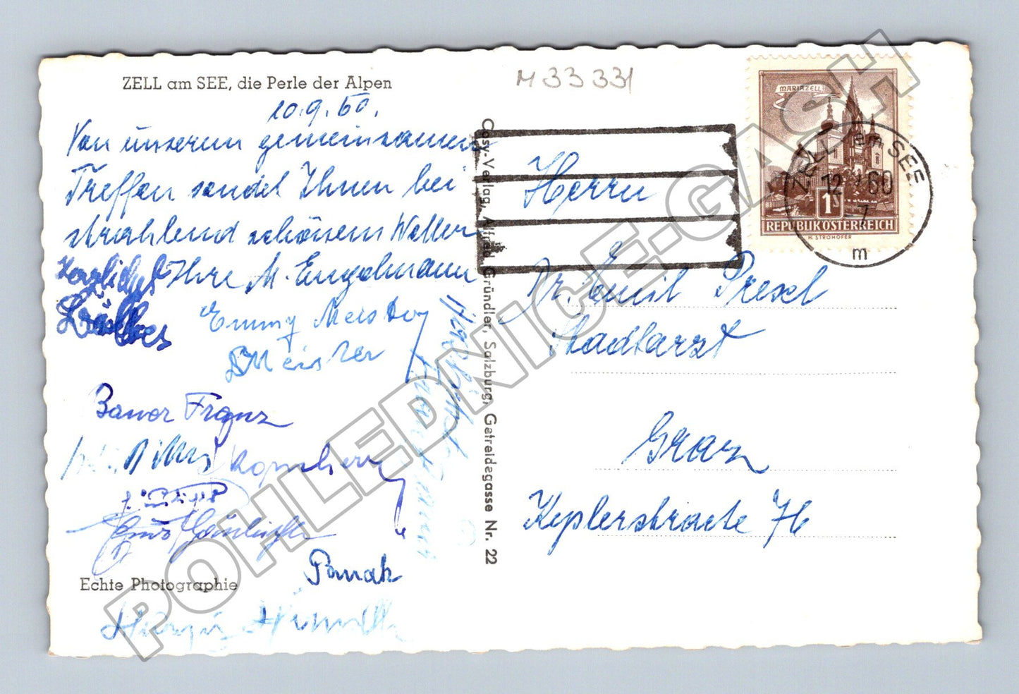 Pohlednice Rakousko Zell am See s horami 1937 (M33331)