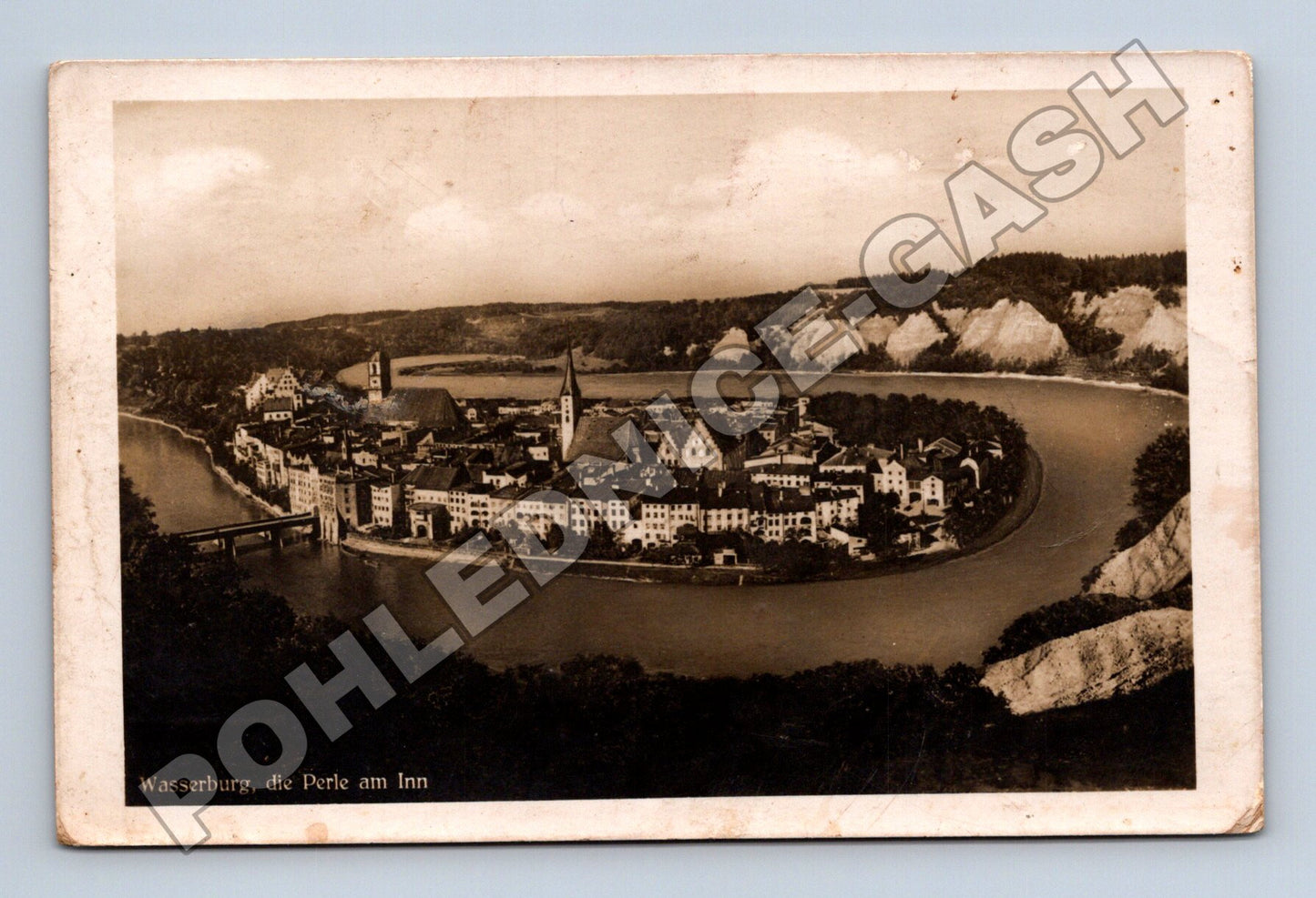 Pohlednice Nemecko Wasserburg nad Innem panorama kolem 1930 (M33343)