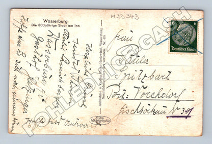 Pohlednice Nemecko Wasserburg nad Innem panorama kolem 1930 (M33343)