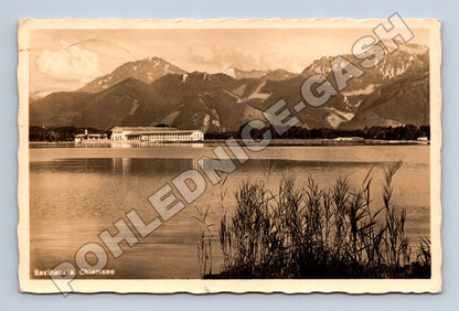 Pohlednice Německo Chiemsee Rasthaus a hory 1939 (M33352)