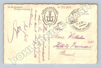 Pohlednice Německo Chiemsee Rasthaus a hory 1939 (M33352)