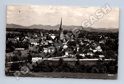 Pohlednice Rakousko Bad Hall město s kostelem 1953 (M33357)