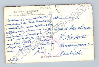 Pohlednice Francie Arles divadlo a Saint-Trophime 1953 (M33373)