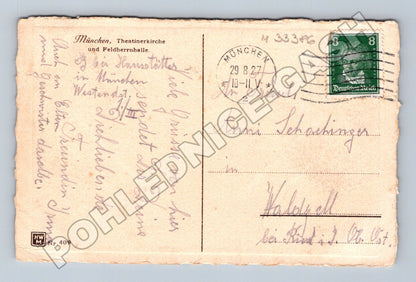 Německo Mnichov Theatinerkirche Feldherrnhalle 1927 (M33386)